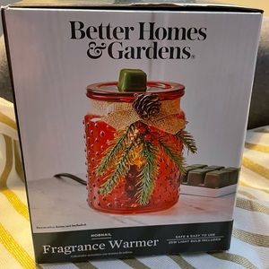 NEW - Better Homes & Gardens Full Size Red Wax Warmer, "Holiday Hobnail".
